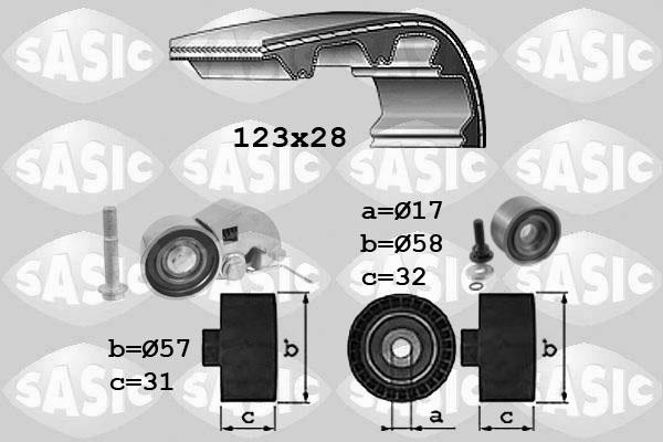 Sasic 1756030 - Комплект ангренажен ремък vvparts.bg