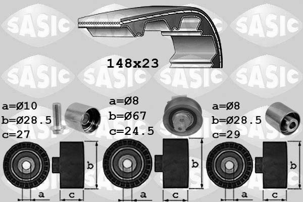 Sasic 1756074 - Комплект ангренажен ремък vvparts.bg