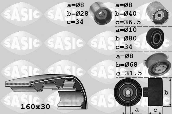 Sasic 1756070 - Комплект ангренажен ремък vvparts.bg