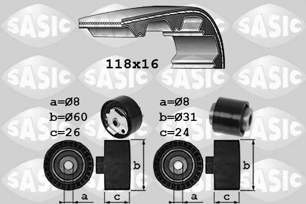 Sasic 1750045 - Комплект ангренажен ремък vvparts.bg