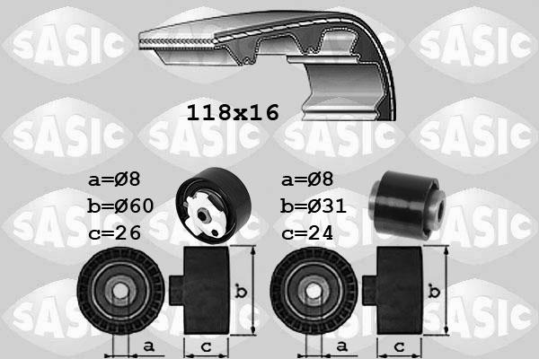 Sasic 1750046 - Комплект ангренажен ремък vvparts.bg