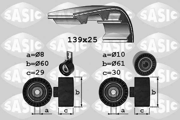 Sasic 1750042 - Комплект ангренажен ремък vvparts.bg