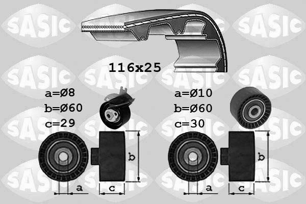 Sasic 1750039 - Комплект ангренажен ремък vvparts.bg