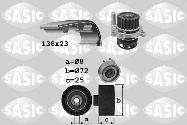 Sasic 3906091 - Водна помпа+ к-кт ангренажен ремък vvparts.bg