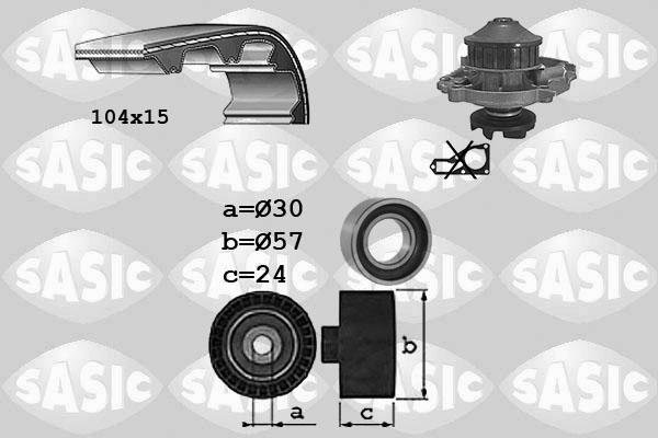 Sasic 3906098 - Водна помпа+ к-кт ангренажен ремък vvparts.bg