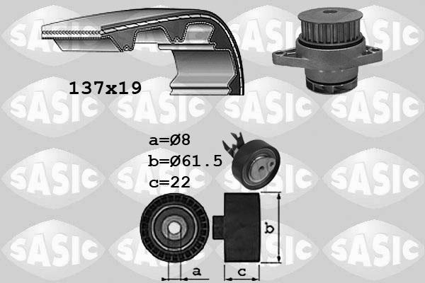 Sasic 3906054 - Водна помпа+ к-кт ангренажен ремък vvparts.bg