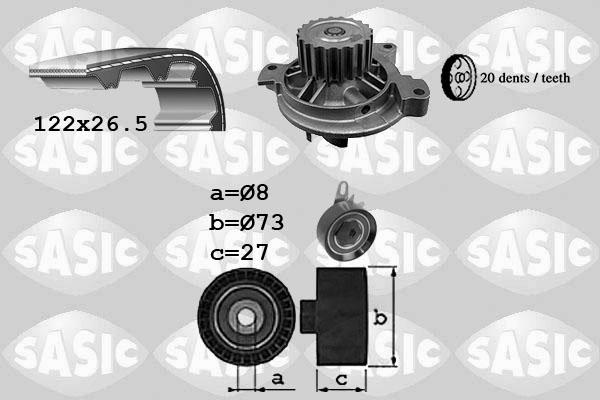 Sasic 3906050 - Водна помпа+ к-кт ангренажен ремък vvparts.bg