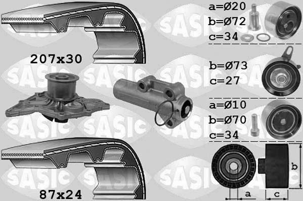 Sasic 3906058 - Водна помпа+ к-кт ангренажен ремък vvparts.bg