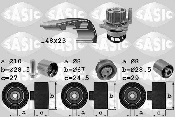 Sasic 3906057 - Водна помпа+ к-кт ангренажен ремък vvparts.bg