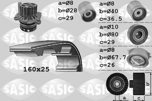 Sasic 3906069 - Водна помпа+ к-кт ангренажен ремък vvparts.bg