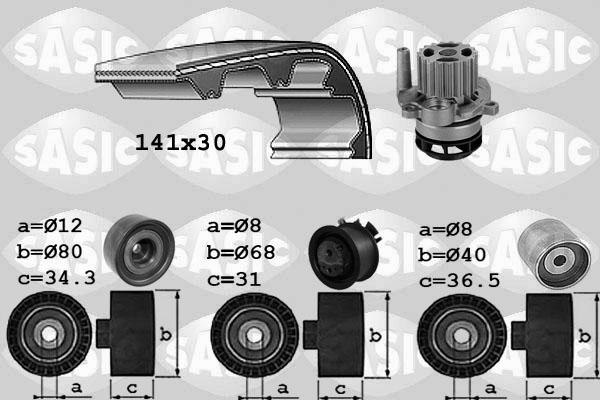 Sasic 3906067 - Водна помпа+ к-кт ангренажен ремък vvparts.bg