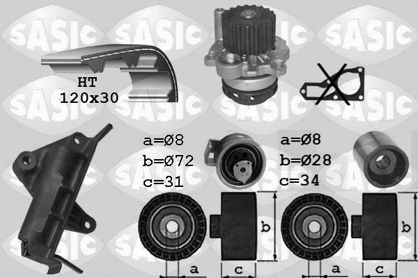 Sasic 3906019 - Водна помпа+ к-кт ангренажен ремък vvparts.bg