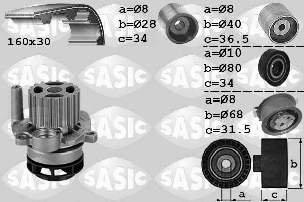 Sasic 3906081 - Водна помпа+ к-кт ангренажен ремък vvparts.bg