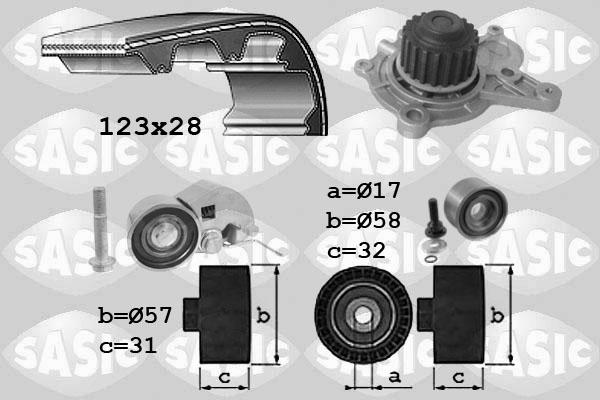 Sasic 3906039 - Водна помпа+ к-кт ангренажен ремък vvparts.bg