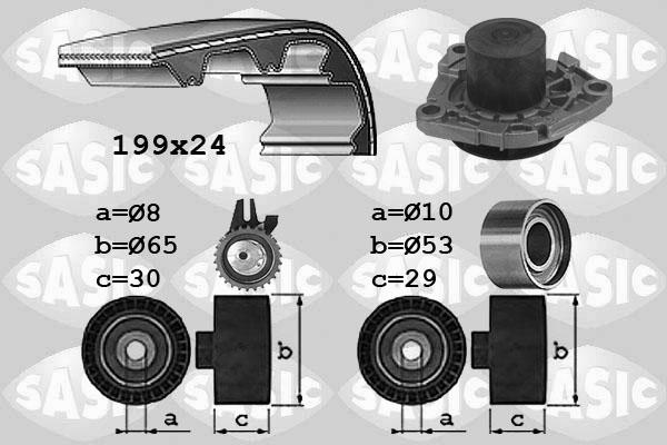 Sasic 3906035 - Водна помпа+ к-кт ангренажен ремък vvparts.bg