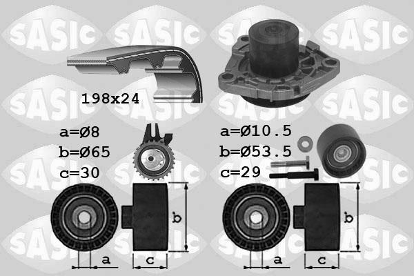 Sasic 3906033 - Водна помпа+ к-кт ангренажен ремък vvparts.bg