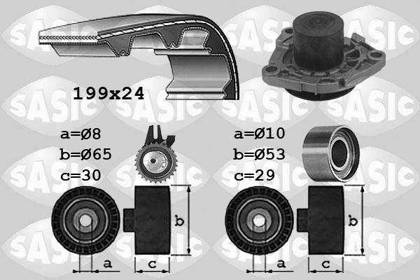 Sasic 3906032 - Водна помпа+ к-кт ангренажен ремък vvparts.bg