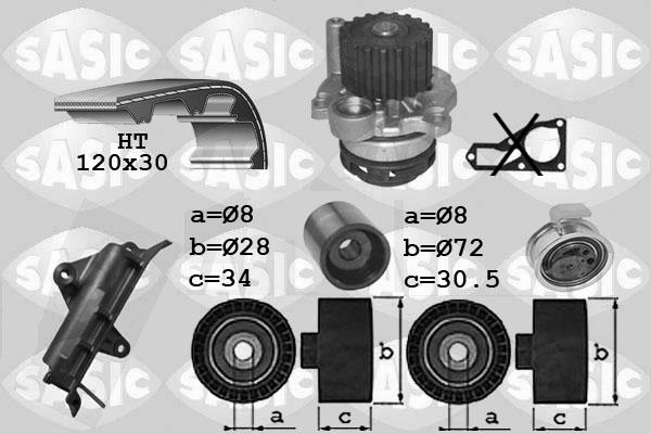 Sasic 3906023 - Водна помпа+ к-кт ангренажен ремък vvparts.bg