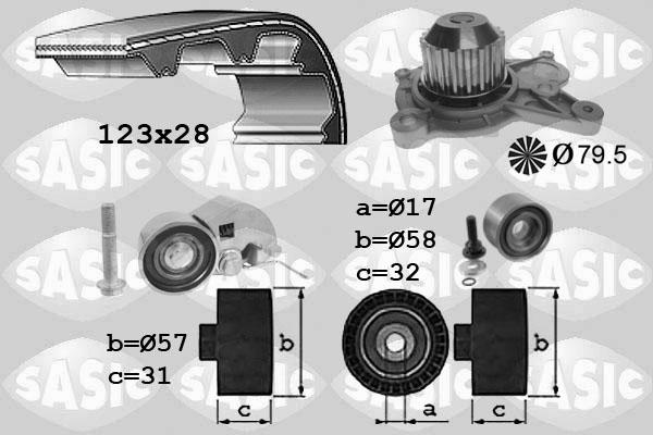 Sasic 3906075 - Водна помпа+ к-кт ангренажен ремък vvparts.bg