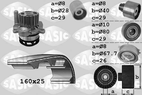 Sasic 3906078 - Водна помпа+ к-кт ангренажен ремък vvparts.bg