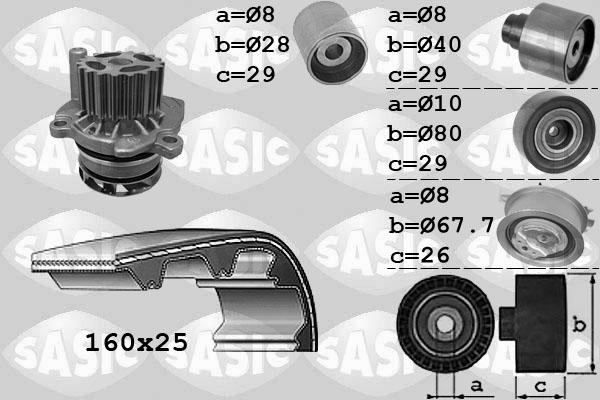 Sasic 3906077 - Водна помпа+ к-кт ангренажен ремък vvparts.bg