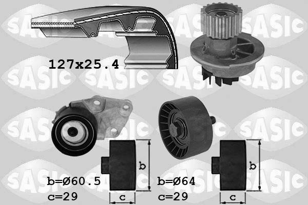 Sasic 3906104 - Водна помпа+ к-кт ангренажен ремък vvparts.bg