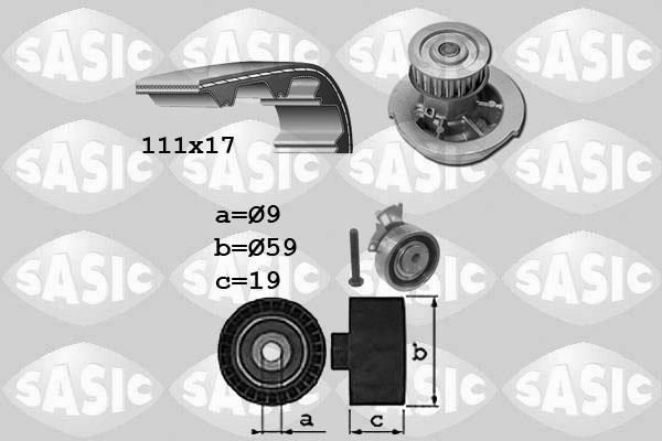 Sasic 3906100 - Водна помпа+ к-кт ангренажен ремък vvparts.bg