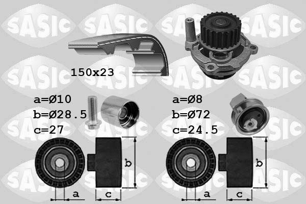 Sasic 3906101 - Водна помпа+ к-кт ангренажен ремък vvparts.bg