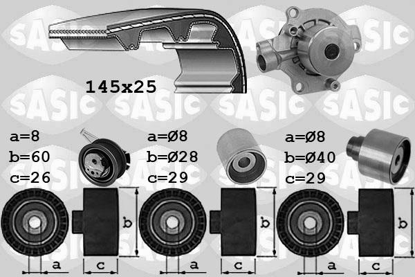 Sasic 3906111 - Водна помпа+ к-кт ангренажен ремък vvparts.bg