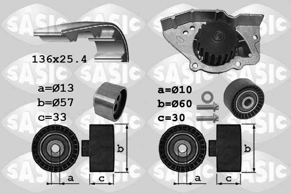 Sasic 3900041 - Водна помпа+ к-кт ангренажен ремък vvparts.bg