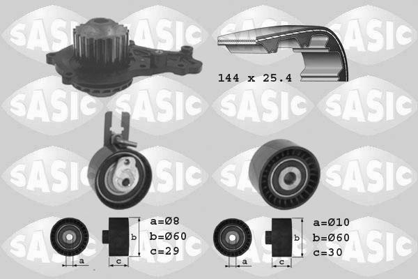 Sasic 3900009 - Водна помпа+ к-кт ангренажен ремък vvparts.bg