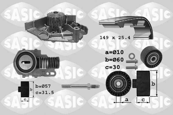 Sasic 3900005 - Водна помпа+ к-кт ангренажен ремък vvparts.bg