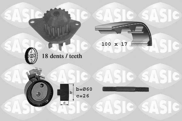 Sasic 3900002 - Водна помпа+ к-кт ангренажен ремък vvparts.bg