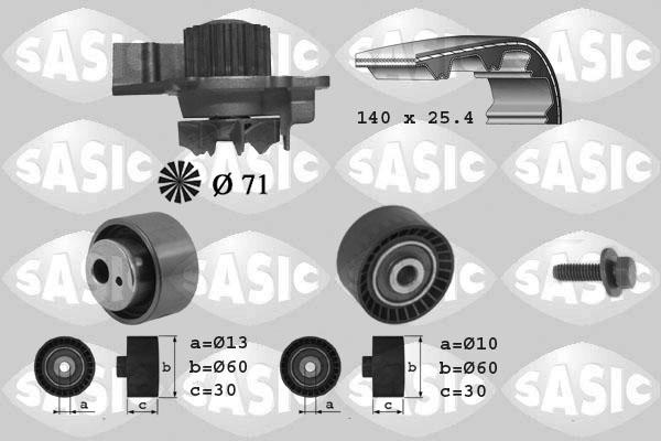 Sasic 3900010 - Водна помпа+ к-кт ангренажен ремък vvparts.bg