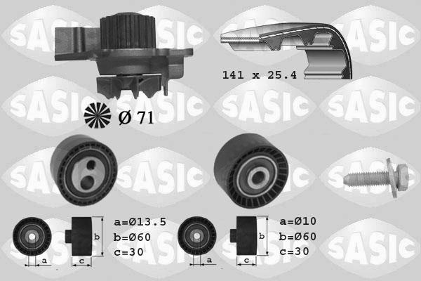 Sasic 3900011 - Водна помпа+ к-кт ангренажен ремък vvparts.bg