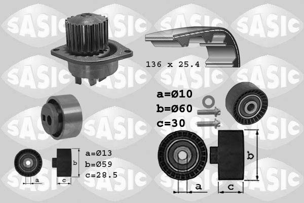 Sasic 3900017 - Водна помпа+ к-кт ангренажен ремък vvparts.bg