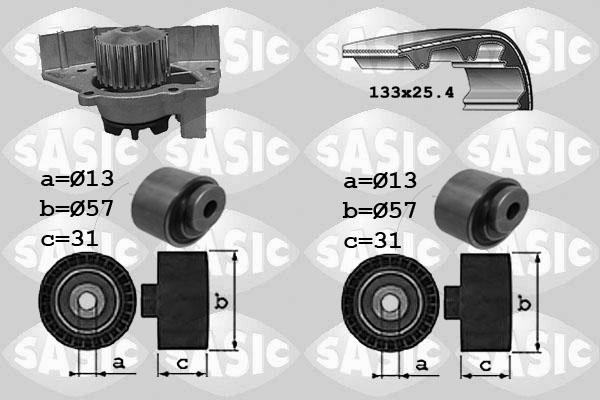 Sasic 3900030 - Водна помпа+ к-кт ангренажен ремък vvparts.bg