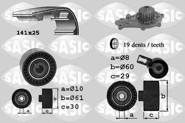 Sasic 3900031 - Водна помпа+ к-кт ангренажен ремък vvparts.bg