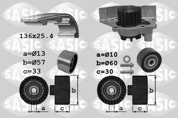 Sasic 3900033 - Водна помпа+ к-кт ангренажен ремък vvparts.bg