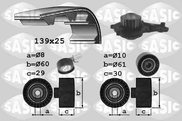 Sasic 3900037 - Водна помпа+ к-кт ангренажен ремък vvparts.bg