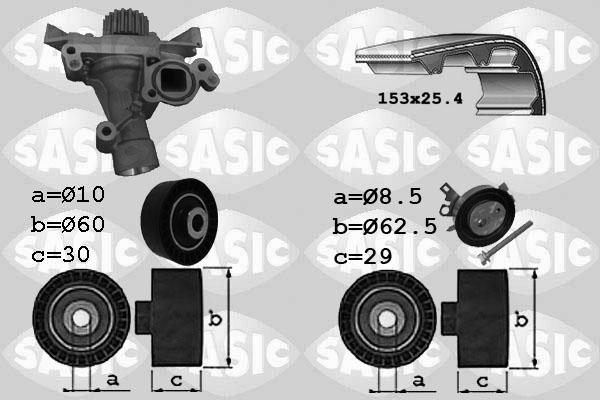 Sasic 3900029 - Водна помпа+ к-кт ангренажен ремък vvparts.bg