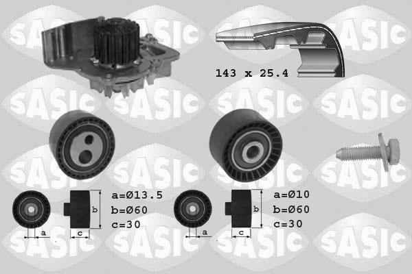 Sasic 3900025 - Водна помпа+ к-кт ангренажен ремък vvparts.bg