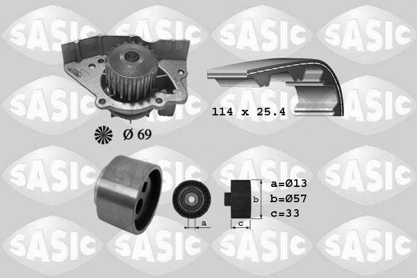 Sasic 3900023 - Водна помпа+ к-кт ангренажен ремък vvparts.bg