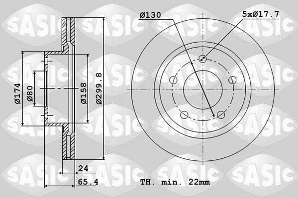 Sasic 2464Y34J - Спирачен диск vvparts.bg