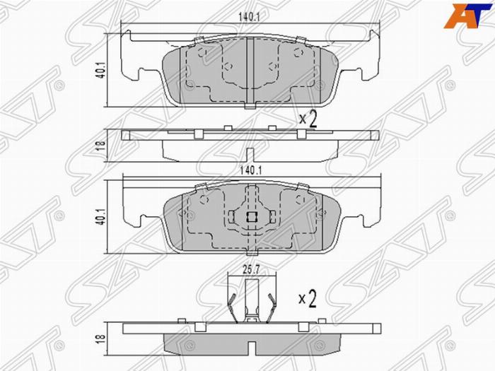 SAT ST410602581R - Комплект спирачно феродо, дискови спирачки vvparts.bg