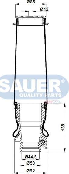 SAUER S3291201300 - Демпер (успокоител), окачване на шофьорската кабина vvparts.bg