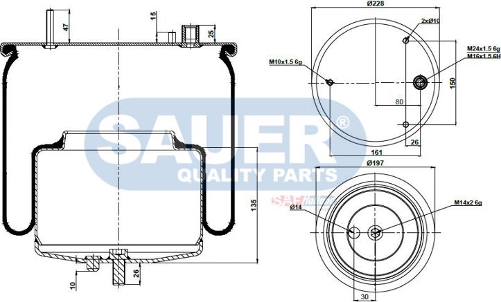 SAUER S2294561302 - Маншон, въздушно окачване vvparts.bg