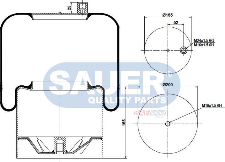 SAUER S2294390321 - Маншон, въздушно окачване vvparts.bg