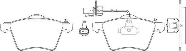 SB BP33340W - Комплект спирачно феродо, дискови спирачки vvparts.bg