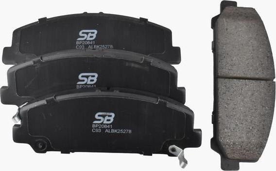 SB BP20841 - Комплект спирачно феродо, дискови спирачки vvparts.bg